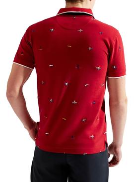 Polo Hackett Pattern Rojo para Hombre