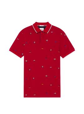 Polo Hackett Pattern Rojo para Hombre