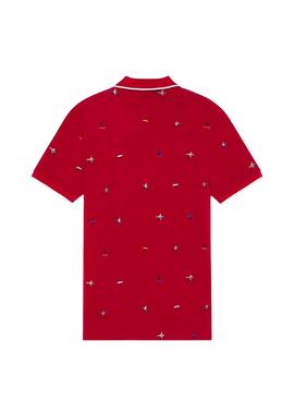Polo Hackett Pattern Rojo para Hombre