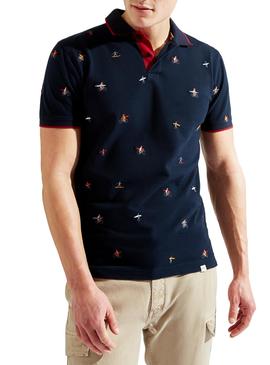 Polo Hackett Pattern Azul Marino para Hombre