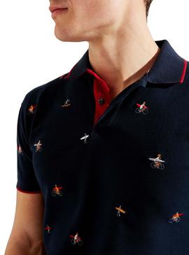 Polo Hackett Pattern Azul Marino para Hombre