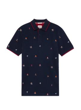 Polo Hackett Pattern Azul Marino para Hombre