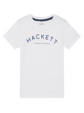 Camiseta Hackett Logo Blanco Para Niño