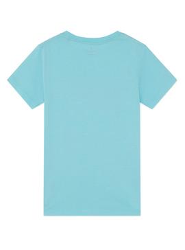 Camiseta Hackett Logo Retro Azul Para Niño