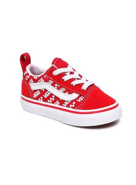 Zapatillas Vans TD Old Skool Rojo Niño y Niña