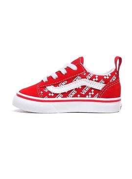 Zapatillas Vans TD Old Skool Rojo Niño y Niña