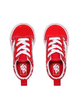 Zapatillas Vans TD Old Skool Rojo Niño y Niña