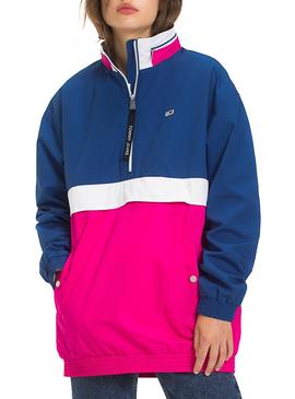 Canguro Tommy Jeans Colorblock Rosa Mujer