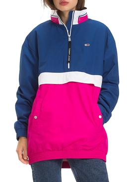 Canguro Tommy Jeans Colorblock Rosa Mujer