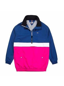 Canguro Tommy Jeans Colorblock Rosa Mujer