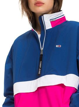 Canguro Tommy Jeans Colorblock Rosa Mujer