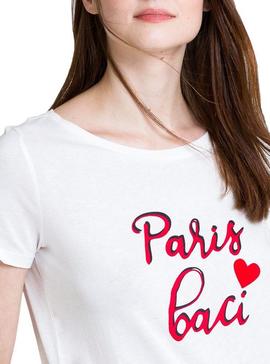 Camiseta Naf Naf Paris Baci Beige Mujer