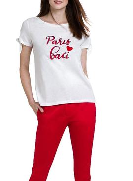 Camiseta Naf Naf Paris Baci Beige Mujer