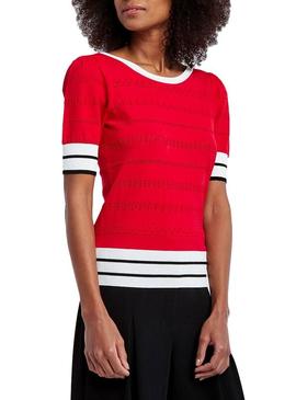 Jersey Naf Naf Troquelados Rojo Para Mujer