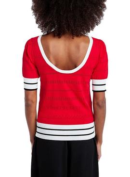 Jersey Naf Naf Troquelados Rojo Para Mujer