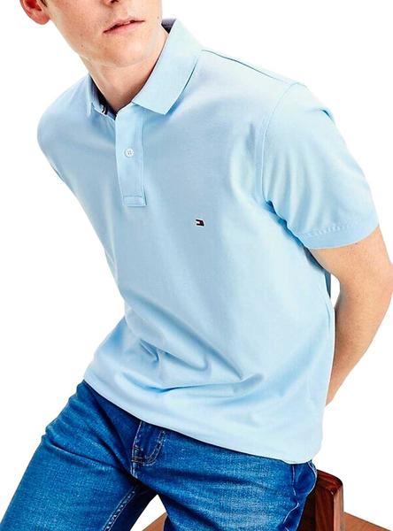 Polo Tommy Celeste Para Hombre