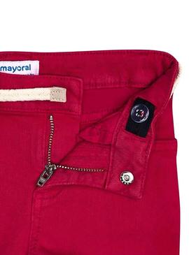 Short Mayoral Sarga Rojo Para Niña