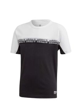 Camiseta Adidas TEE Negro Blanco Para Niño y Niña