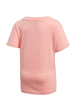 Camiseta Adidas Trefoil Tee Rosa Para Niña