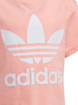 Camiseta Adidas Trefoil Tee Rosa Para Niña