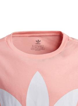 Camiseta Adidas Trefoil Rosa Para Niña