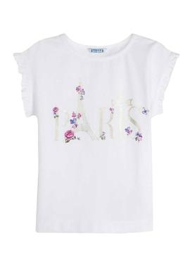 Camiseta Mayoral Paris Blanco Para Niña