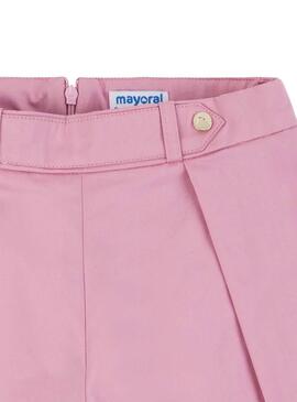 Pantalón Corto Mayoral Satén Rosa Para Niña