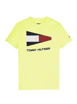 Camiseta Tommy Hilfiger Flag Sail Neon para Niño
