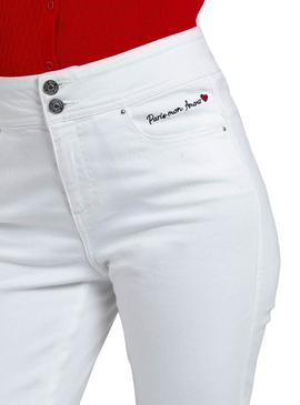 Pantalon Naf Naf Paris Blanco para Mujer