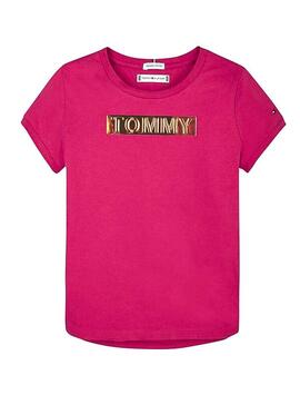 Camiseta Tommy Hilfiger Foil Rosa para Niña