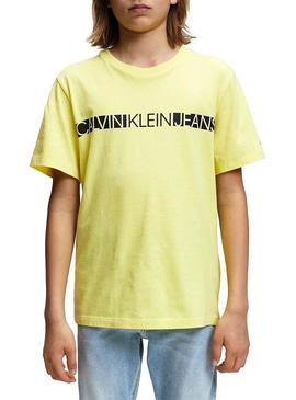 Camiseta Calvin Klein Jeans Hero Amarillo Niño