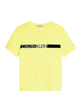 Camiseta Calvin Klein Jeans Hero Amarillo Niño