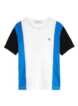 Camiseta Calvin Klein Jeans Colorblock Blanco Niño