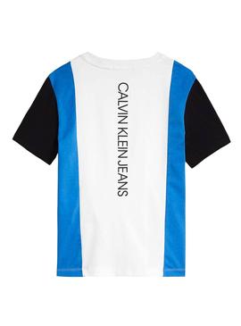 Camiseta Calvin Klein Jeans Colorblock Blanco Niño