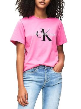 Camiseta Calvin Klein Jeans Monogram Rosa 