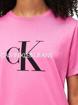 Camiseta Calvin Klein Jeans Monogram Rosa 