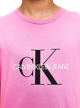 Camiseta Calvin Klein Jeans Monogram Rosa 