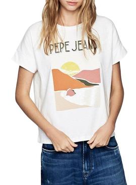 Camiseta Pepe Jeans Poppy Blanco para Mujer