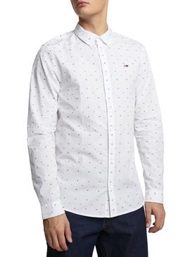 Camisa Tommy Jeans Colored Blanco Para Hombre