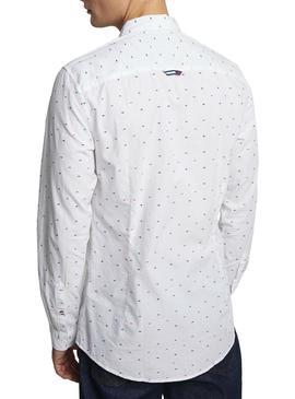 Camisa Tommy Jeans Colored Blanco Para Hombre