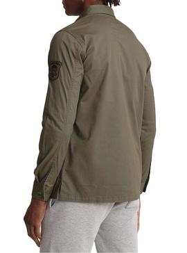 Camisa Superdry Core Military Patched Verde Hombre