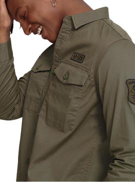 Camisa Superdry Core Military Patched Verde Hombre