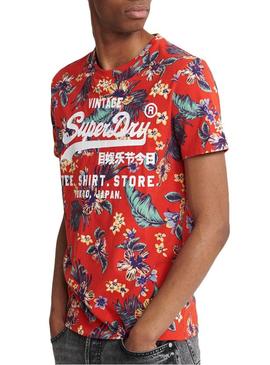 Camiseta Superdry Super 5 Rojo Para Hombre