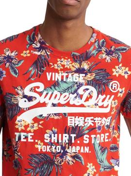 Camiseta Superdry Super 5 Rojo Para Hombre