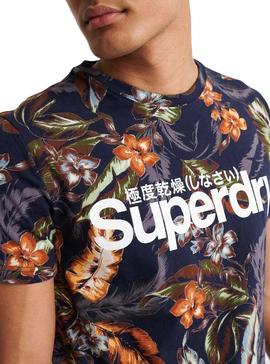 Camiseta Superdry Super 5 Marino Hombre