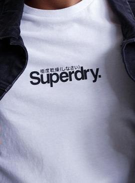 Camiseta Superdry Core Essential Blanco Hombre