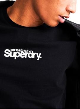 Camiseta Superdry Core Logo Essential Negro Hombre