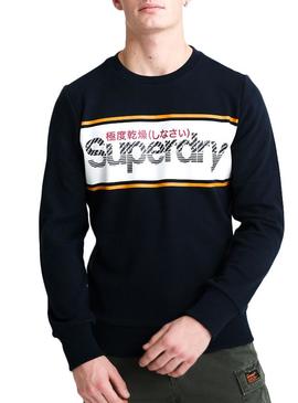 Sudadera Superdry Core Logo Stripe Marino Hombre
