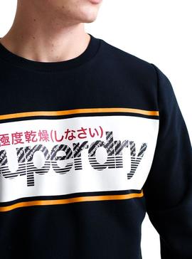 Sudadera Superdry Core Logo Stripe Marino Hombre