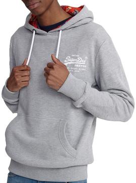 Sudadera Superdry Super 5 Hood Gris Hombre